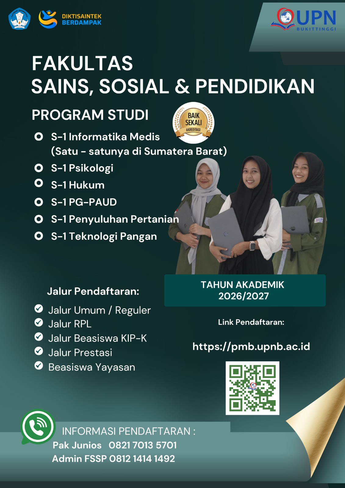 PENERIMAAN MAHASISWA BARU FAKULTAS SAINS, SOSIAL, & PENDIDIKAN